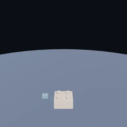ブロックを1個ずつ指でつまんで積み上げる様子